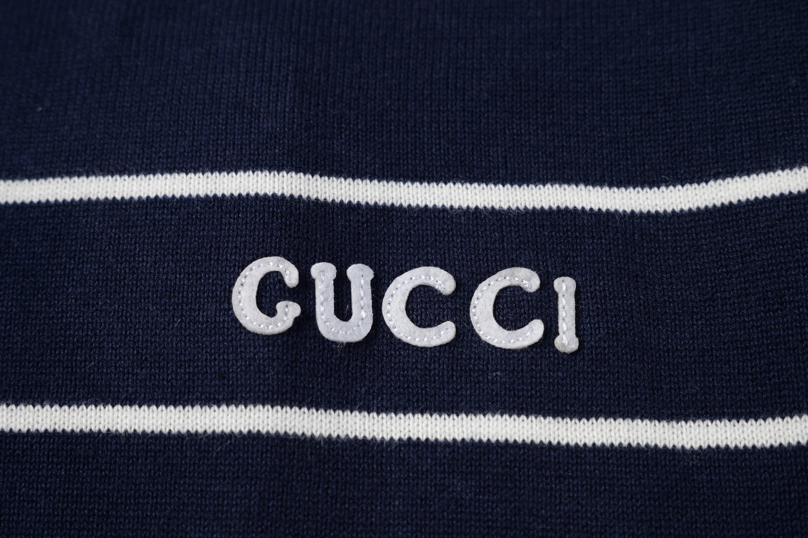 250908 New high-quality soft jacquard striped knitted POLO