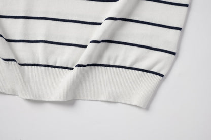 250908 New high-quality soft jacquard striped knitted POLO