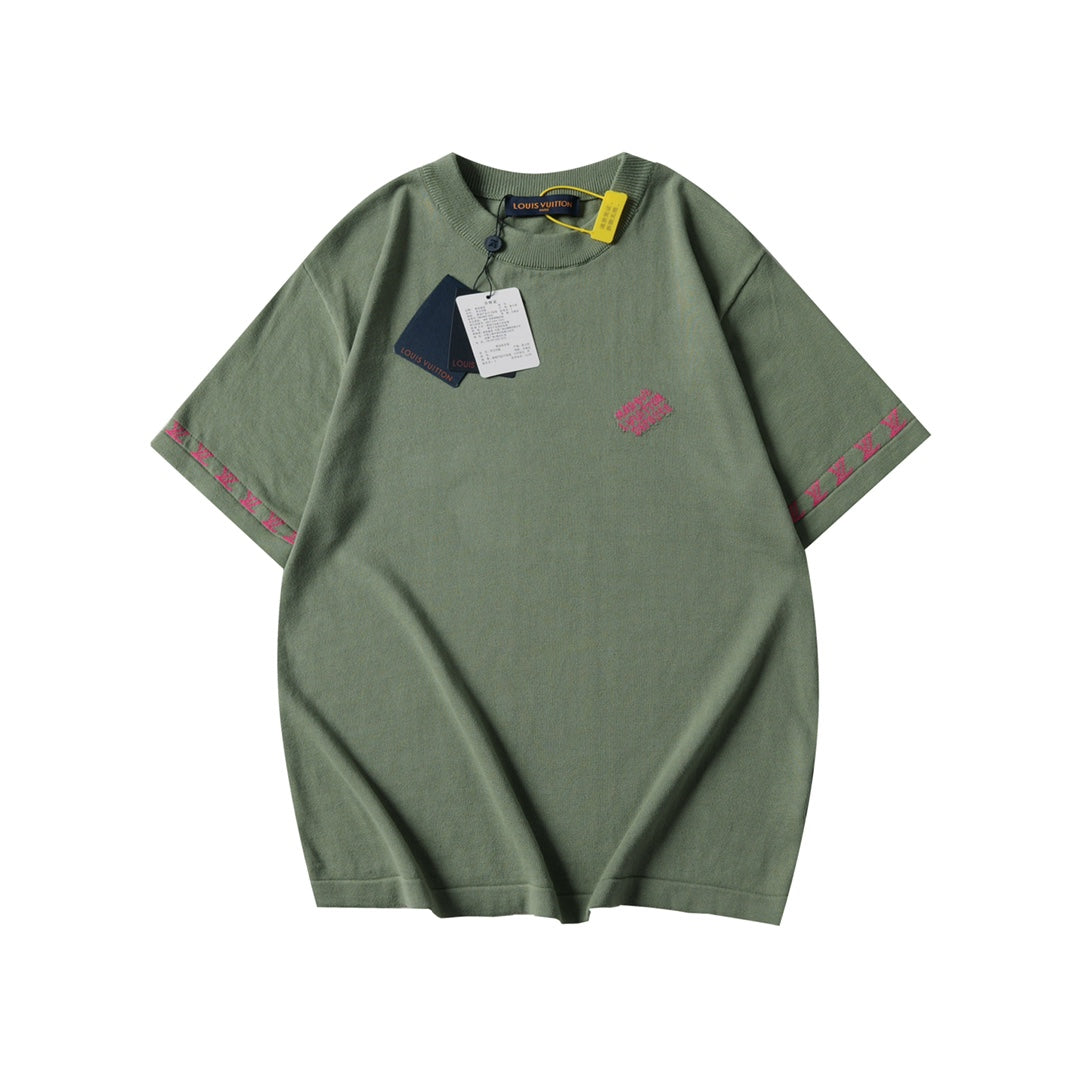 250917 New high-quality fine wool knitted short-sleeved shirt