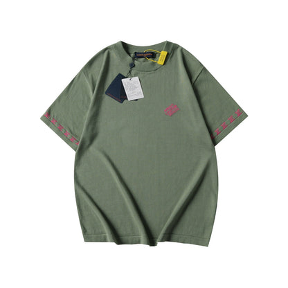 250917 New high-quality fine wool knitted short-sleeved shirt