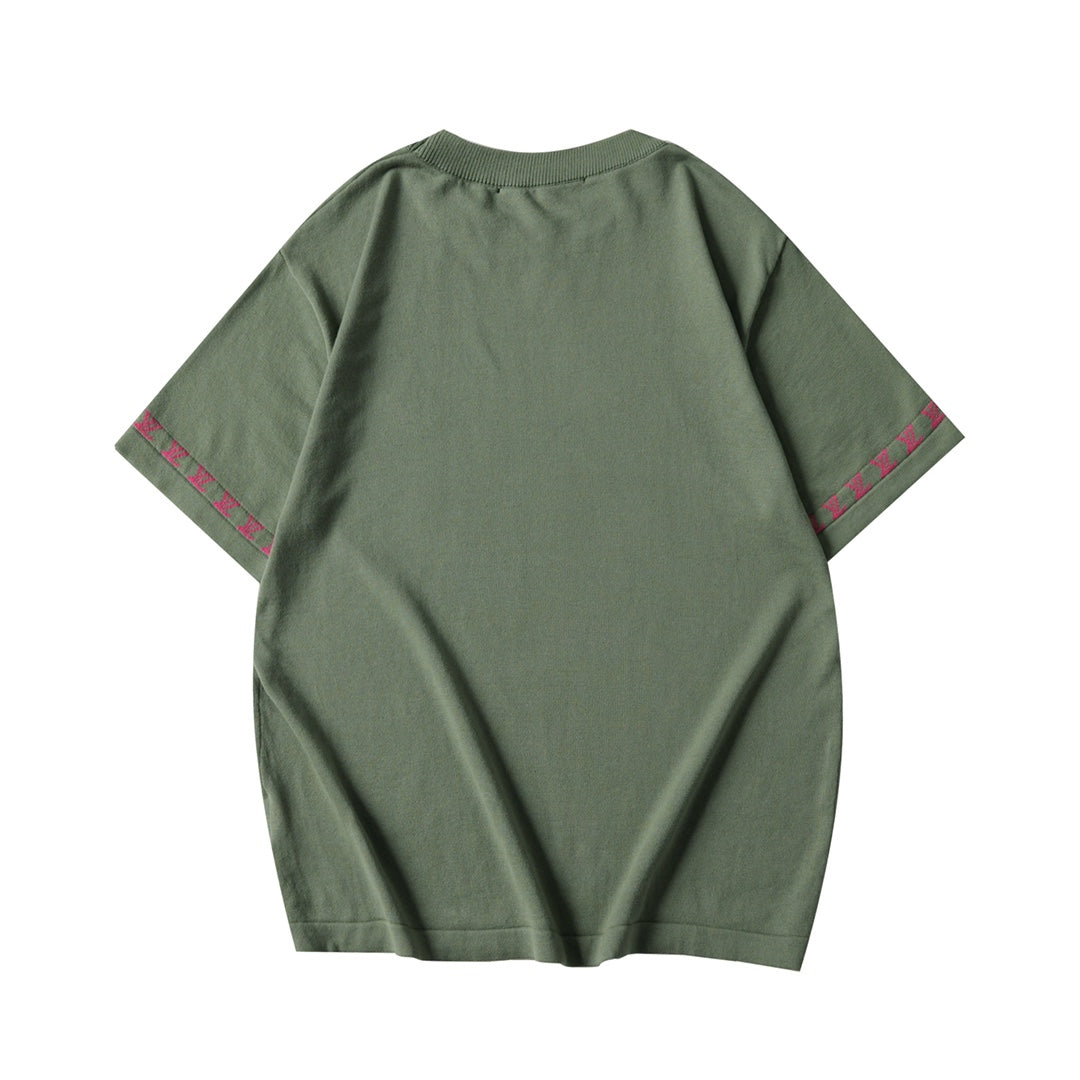 250917 New high-quality fine wool knitted short-sleeved shirt