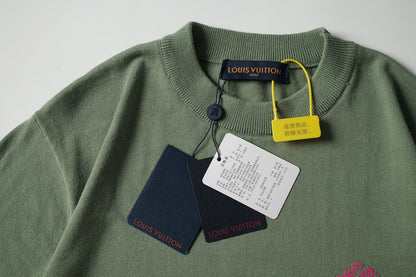 250917 New high-quality fine wool knitted short-sleeved shirt