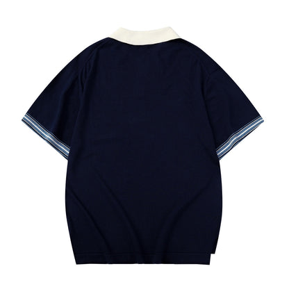 250917 New high-quality cotton blended plain Polo shirt sweater