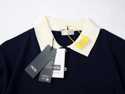 250917 New high-quality cotton blended plain Polo shirt sweater