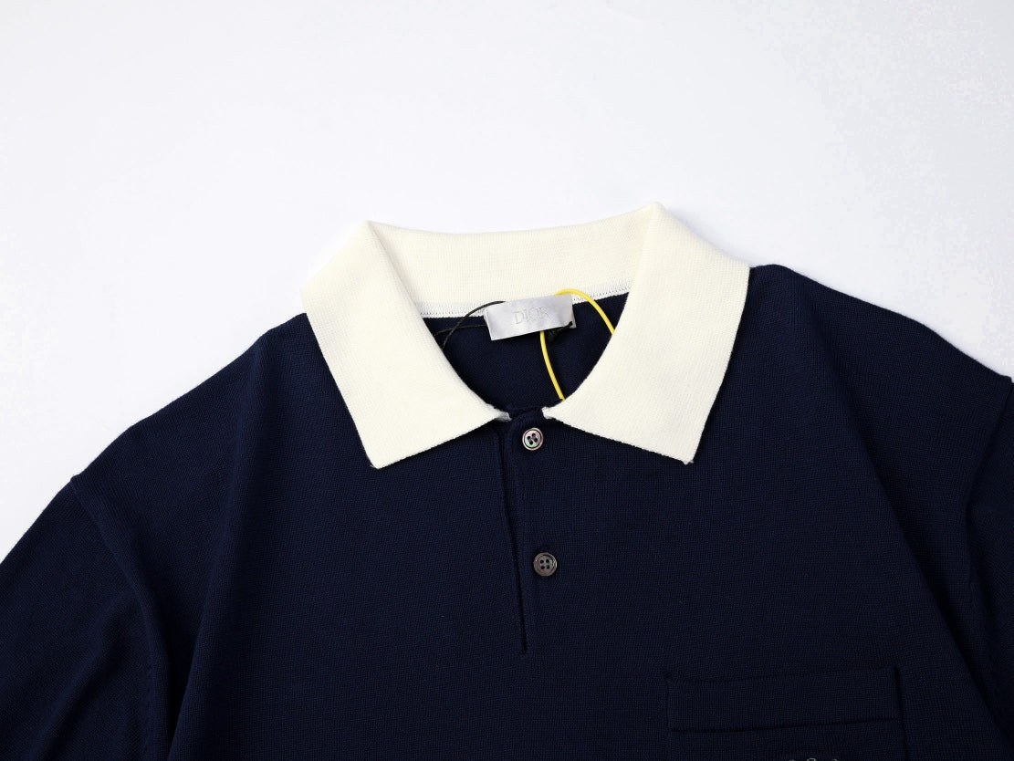 250917 New high-quality cotton blended plain Polo shirt sweater