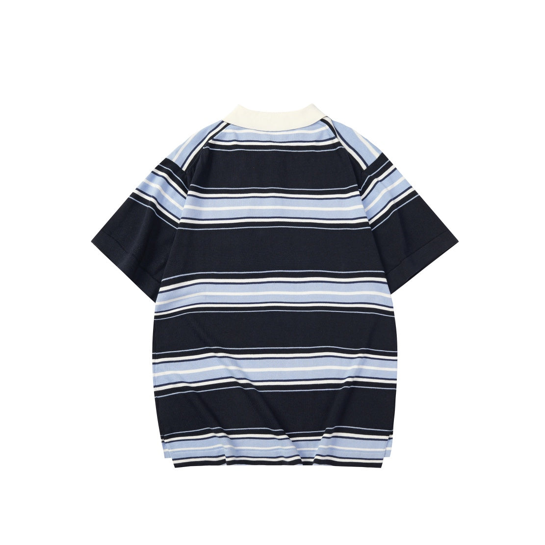 250917 New high-quality embroidered lily of the valley lapel striped POLO