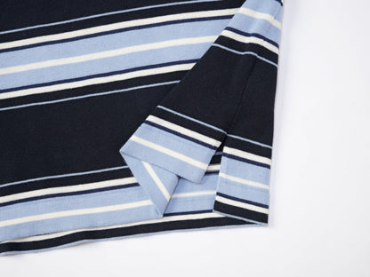 250917 New high-quality embroidered lily of the valley lapel striped POLO
