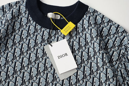 250917 New high-quality wool jacquard knitted short-sleeved shirt