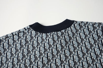 250917 New high-quality wool jacquard knitted short-sleeved shirt