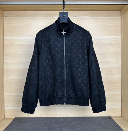 250917 new high-quality suede fleece steel embossed monogram casual jacket