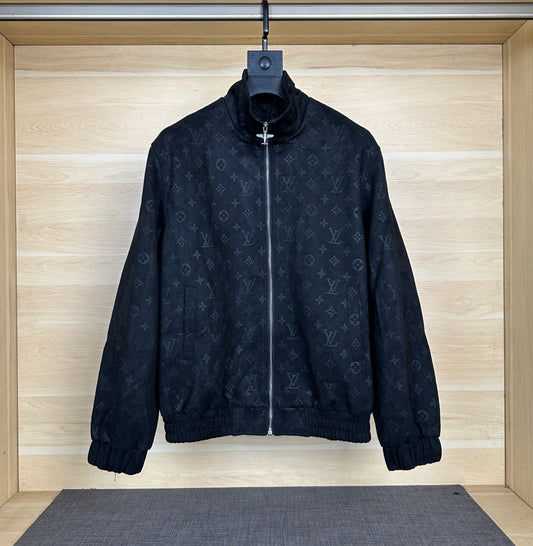 250917 new high-quality suede fleece steel embossed monogram casual jacket