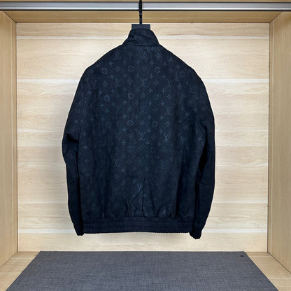 250917 new high-quality suede fleece steel embossed monogram casual jacket