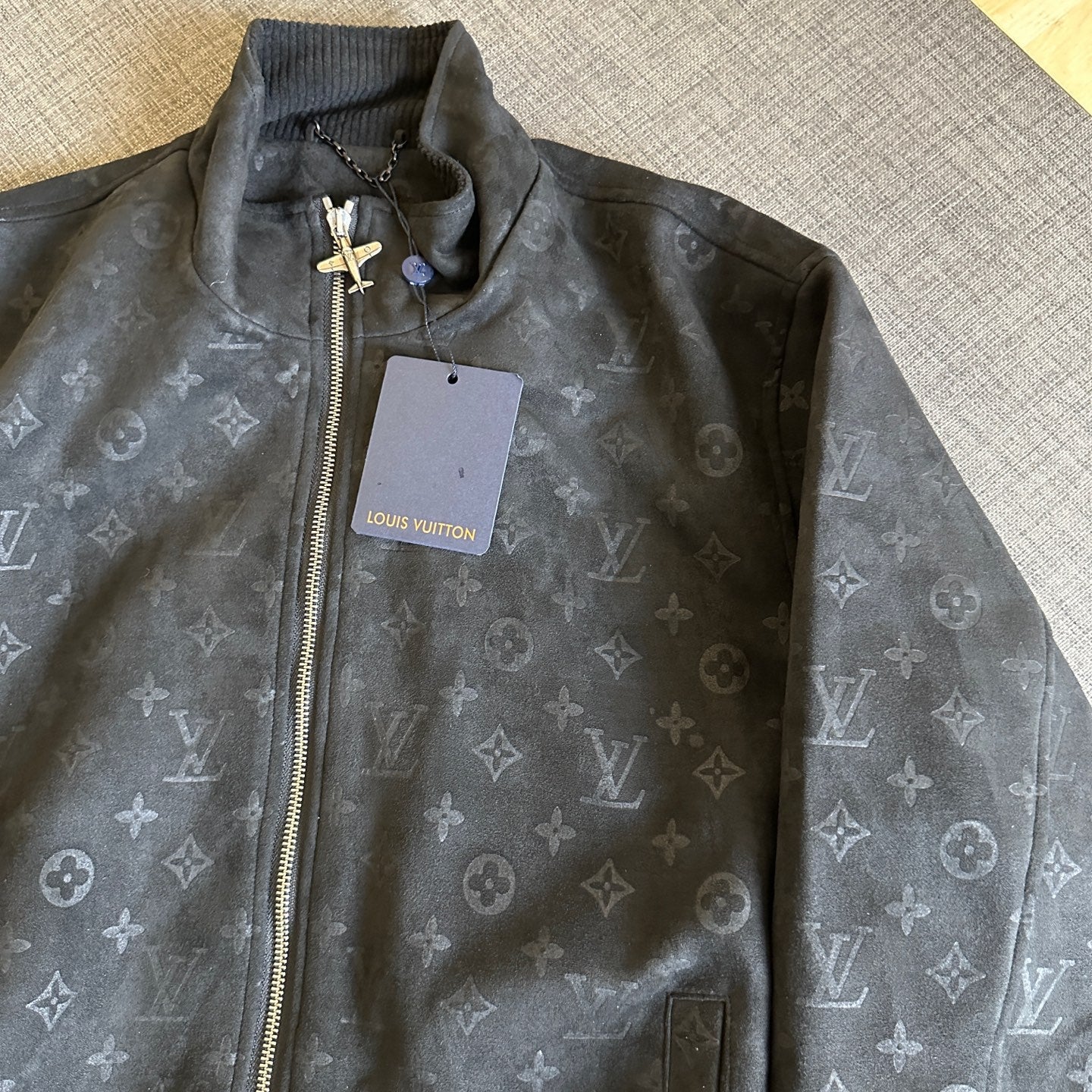 250917 new high-quality suede fleece steel embossed monogram casual jacket
