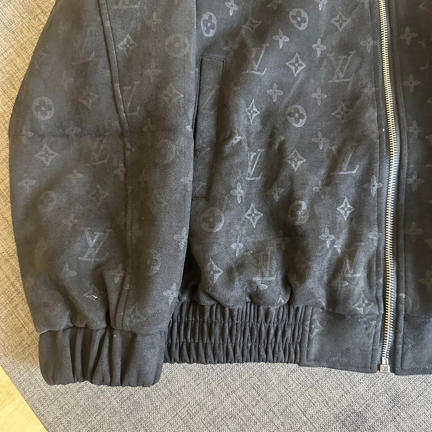 250917 new high-quality suede fleece steel embossed monogram casual jacket