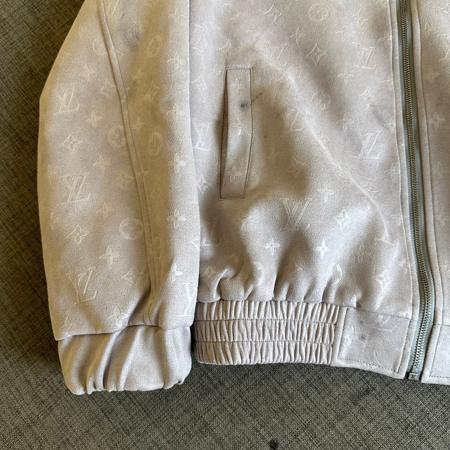 250917 new high-quality suede fleece steel embossed monogram casual jacket