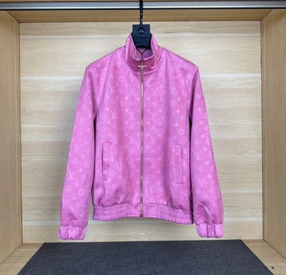 250917 new high-quality suede fleece steel embossed monogram casual jacket