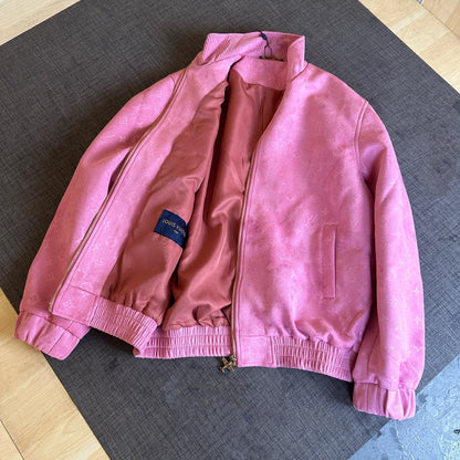 250917 new high-quality suede fleece steel embossed monogram casual jacket