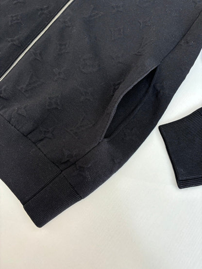 250917 New high-quality embossed stand-up collar knitted coat