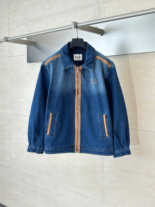 250917 A new high-quality distressed washed leather zipper jacket