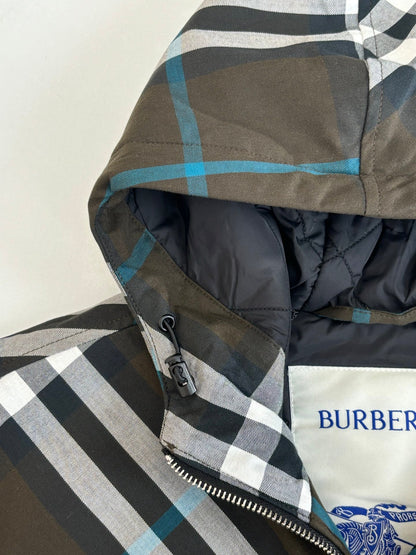 250917 New high-quality checkered hooded zipper cotton jacket