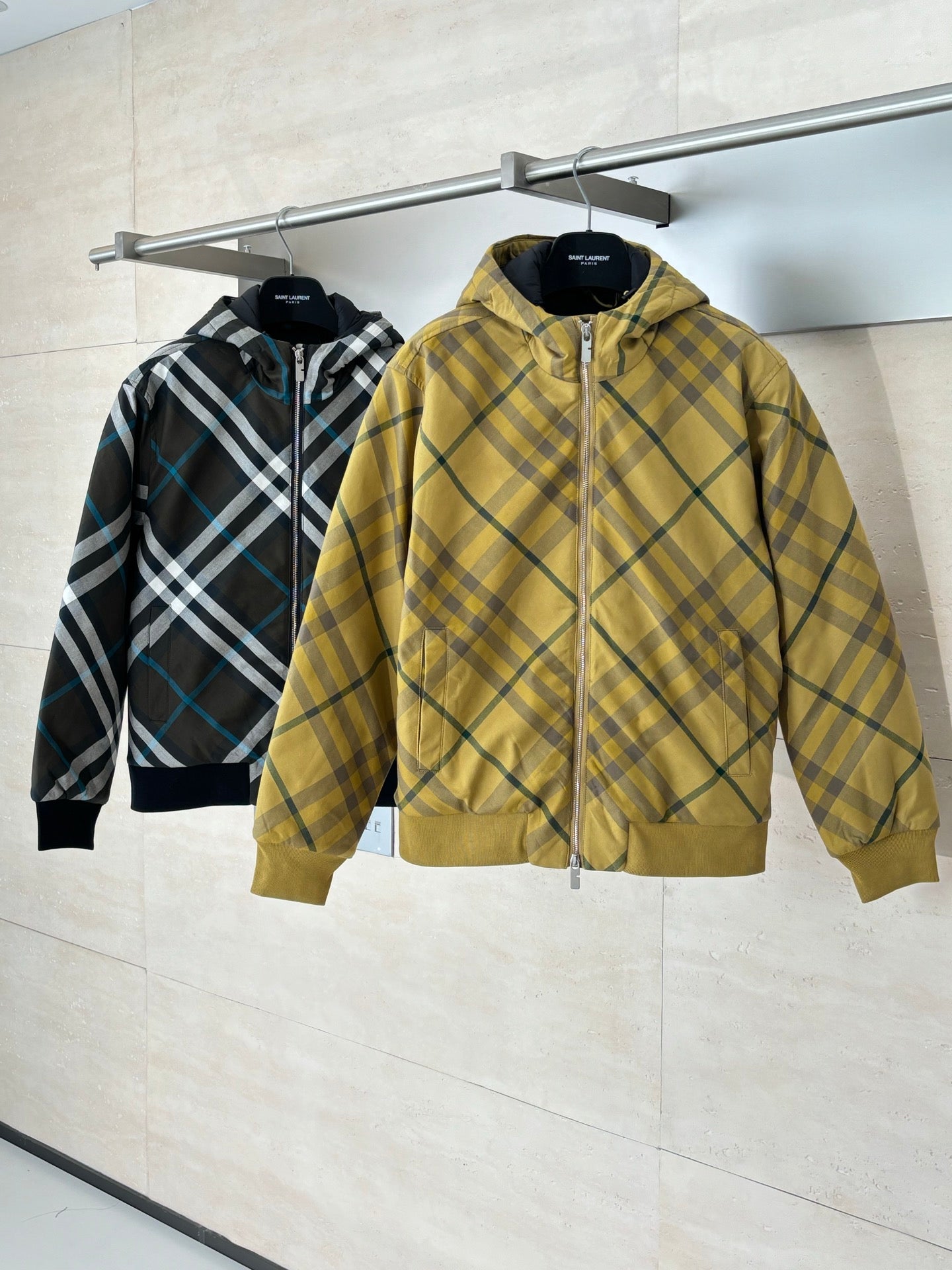 250917 New high-quality checkered hooded zipper cotton jacket