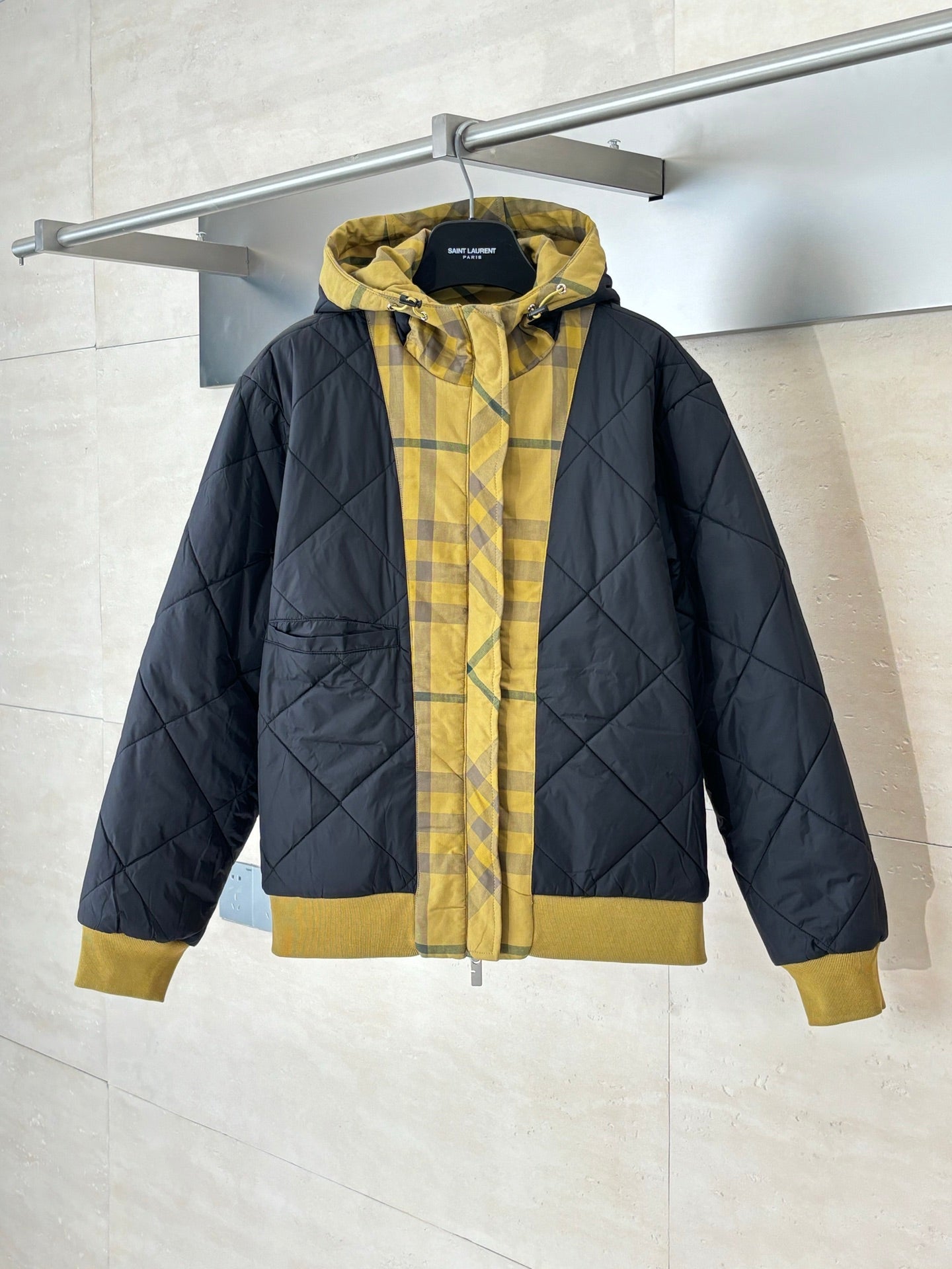 250917 New high-quality checkered hooded zipper cotton jacket