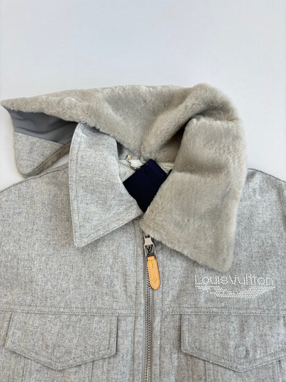 250917 New high-quality wool collar and wool corset jacket