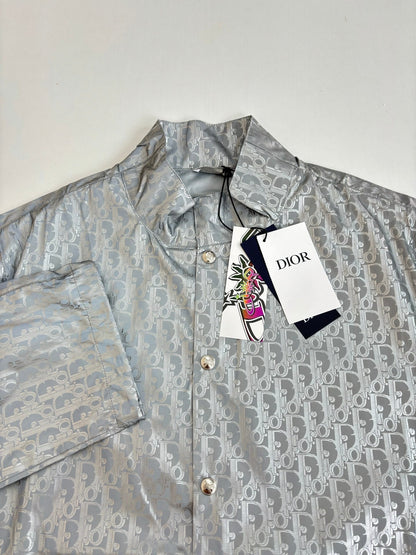 250917 New high-quality printed reflective long-sleeved button-up coat