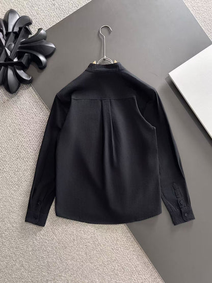 250917 New high-quality, simple and elegant long-sleeved shirt