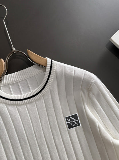 250917 New high-quality wool blend knitted round-neck long-sleeved style