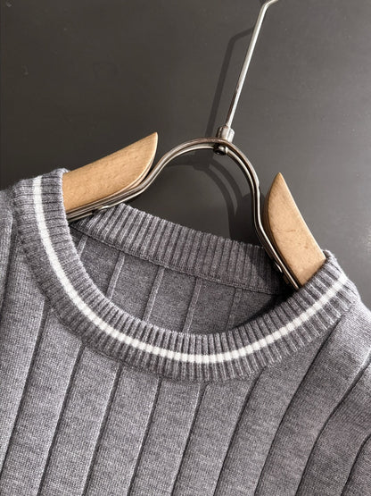 250917 New high-quality wool blend knitted round-neck long-sleeved style