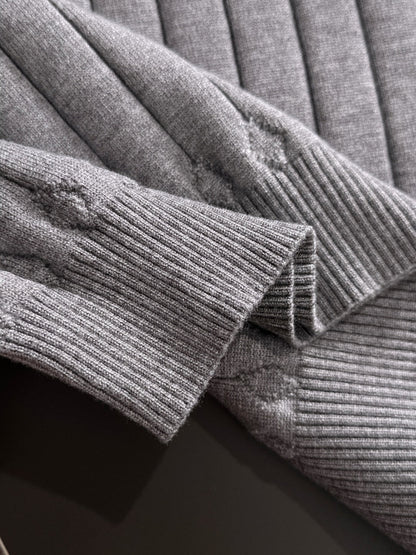 250917 New high-quality wool blend knitted round-neck long-sleeved style