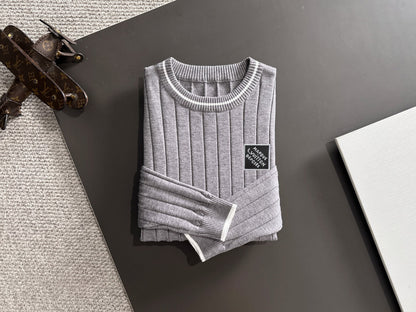 250917 New high-quality wool blend knitted round-neck long-sleeved style