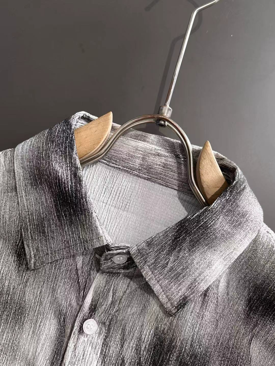 250917 New high-quality, thin, button-down, fashionable tie-dyed long-sleeved shirt