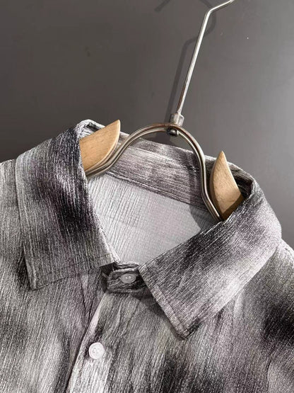250917 New high-quality, thin, button-down, fashionable tie-dyed long-sleeved shirt