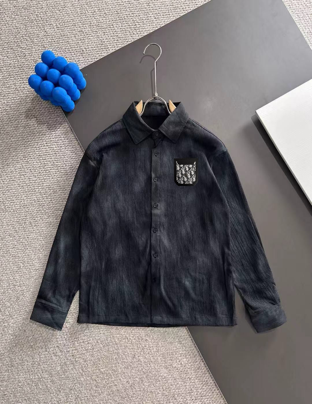 250917 New high-quality, thin, button-down, fashionable tie-dyed long-sleeved shirt