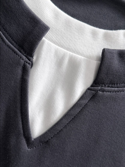 250917 New high-quality, color-blocking round-neck long-sleeved style