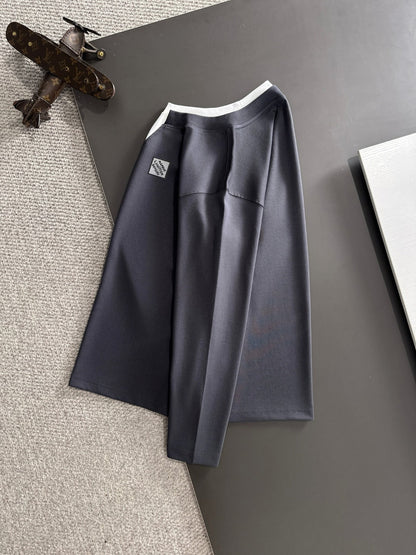 250917 New high-quality, color-blocking round-neck long-sleeved style