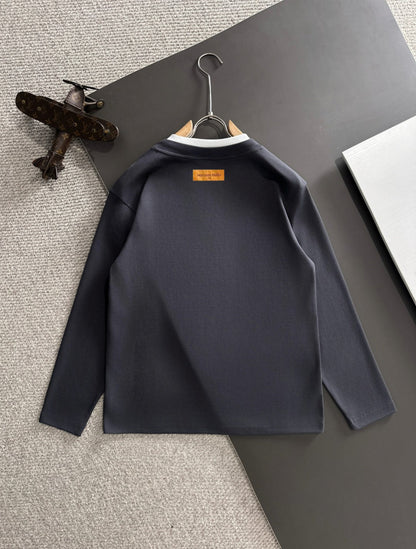250917 New high-quality, color-blocking round-neck long-sleeved style