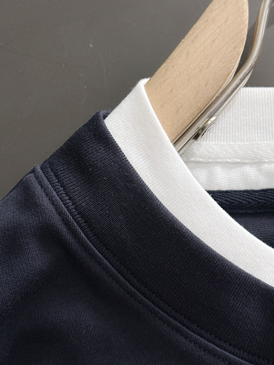 250917 New high-quality, color-blocking round-neck long-sleeved style