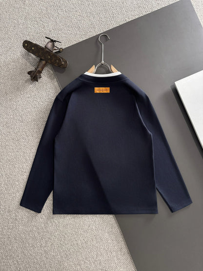 250917 New high-quality, color-blocking round-neck long-sleeved style