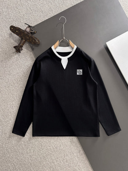 250917 New high-quality, color-blocking round-neck long-sleeved style