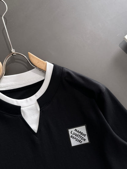 250917 New high-quality, color-blocking round-neck long-sleeved style