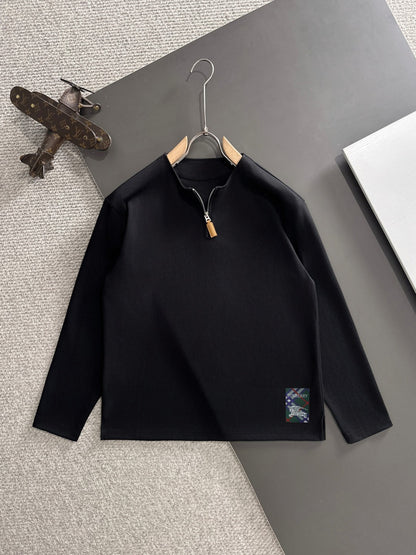 250917 New high-quality, patchwork distressed round-neck long-sleeved style