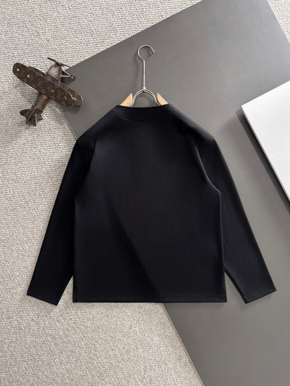 250917 New high-quality, patchwork distressed round-neck long-sleeved style