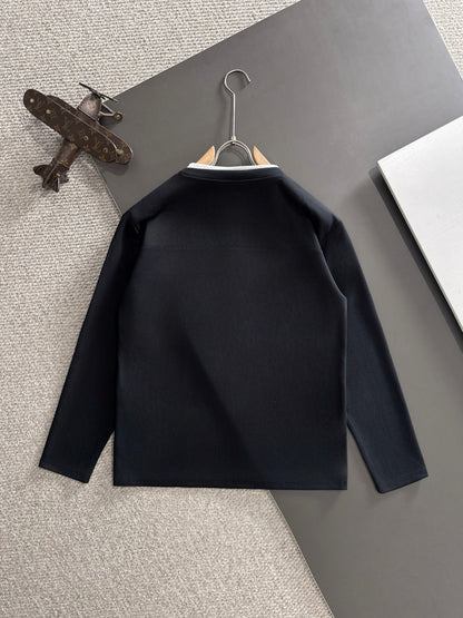 250917 New high-quality, color-blocking round-neck long-sleeved style