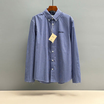 250917 New high-quality checked embroidered shirt