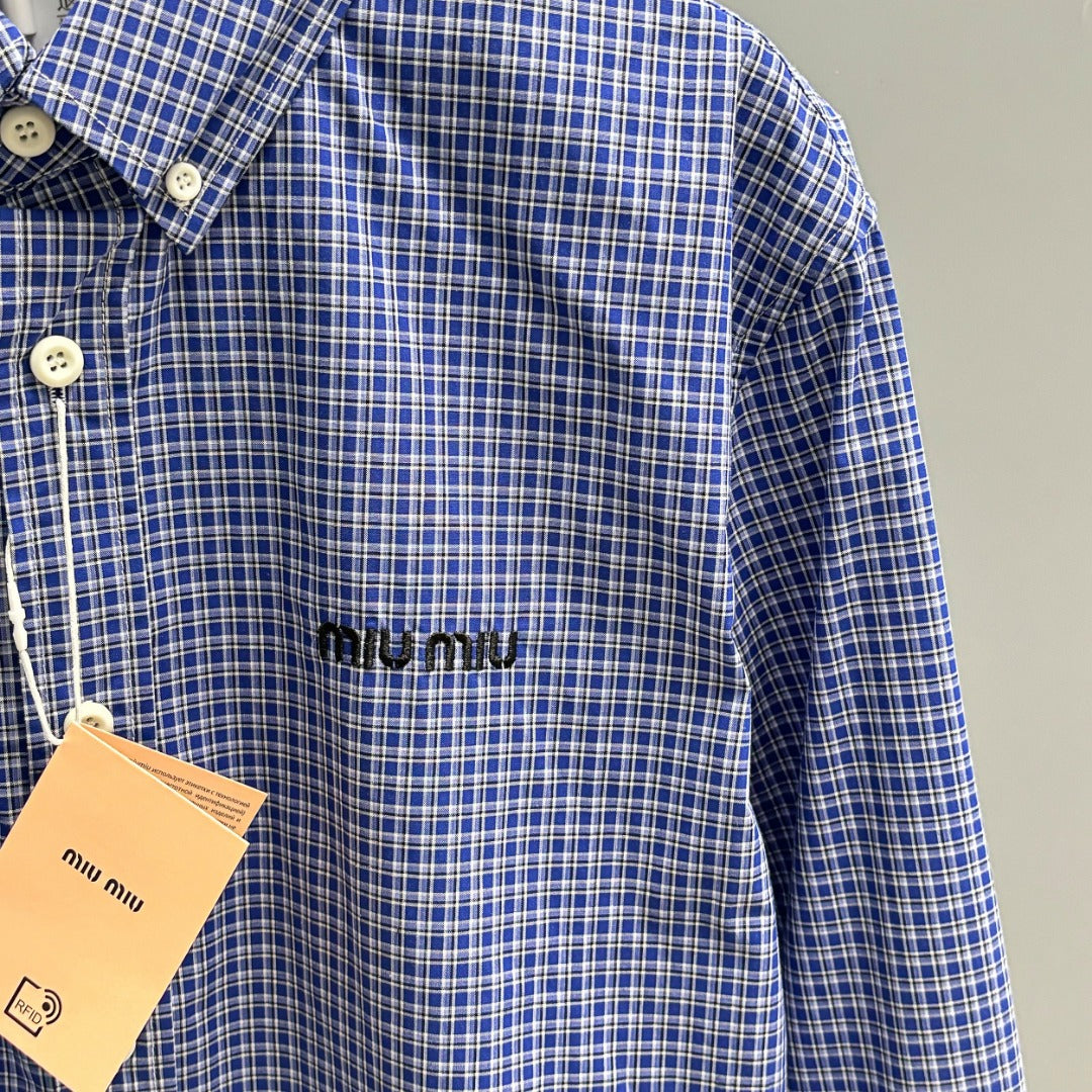 250917 New high-quality checked embroidered shirt