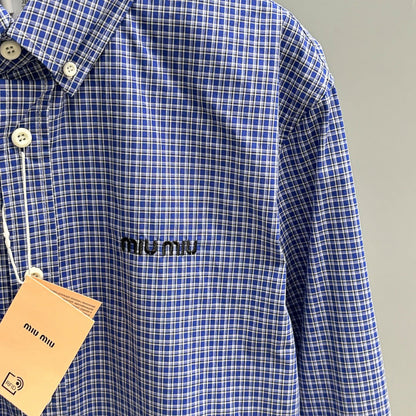 250917 New high-quality checked embroidered shirt