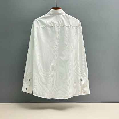 250917 New high-quality custom fabric wood-grain long-sleeved shirt
